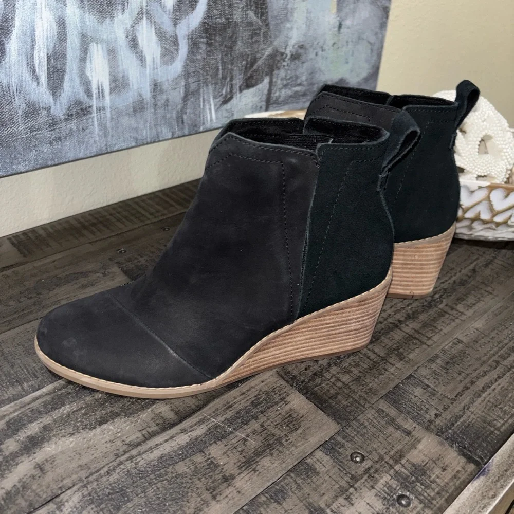 TOMS Clare Wedge Bootie SZ 7.5 - Picture 8 of 11